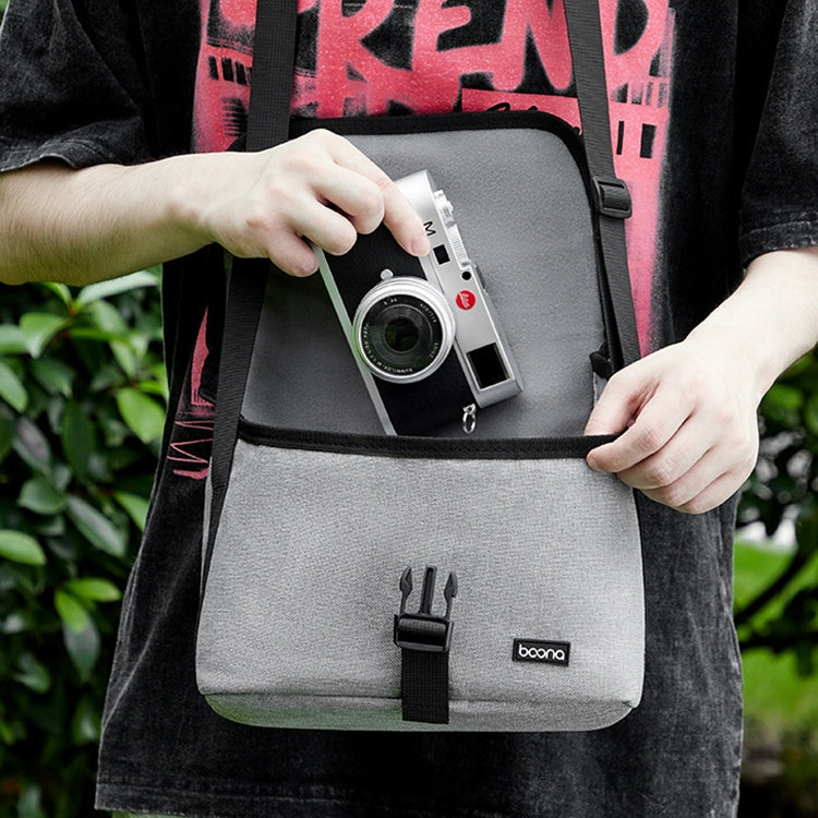 Baona BN-H013 Camera Shoulder Bag SLR Lens Storage Handbag(Light-Thin Black) by Baona