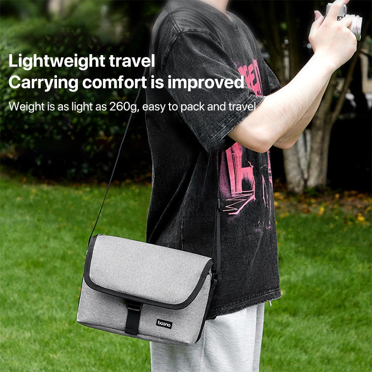 Baona BN-H013 Camera Shoulder Bag SLR Lens Storage Handbag(Light-Thin Gray) by Baona