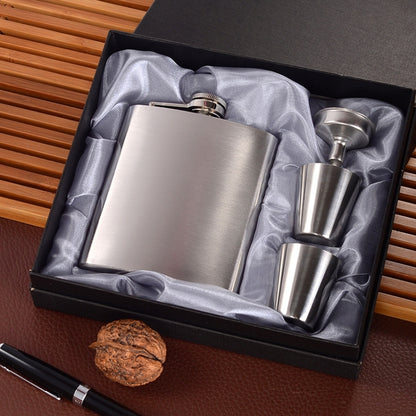 Portable Stainless Steel Hip Flask Set With Wine Glass Funnel(7OZ Gray Grunge) by bashfashion