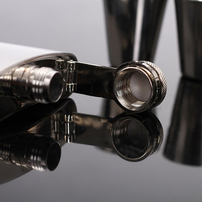 Portable Stainless Steel Hip Flask Set With Wine Glass Funnel(7OZ Jack Black Core) by bashfashion