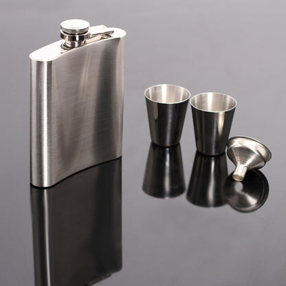 Portable Stainless Steel Hip Flask Set With Wine Glass Funnel(7OZ Yellow Grunge) by bashfashion