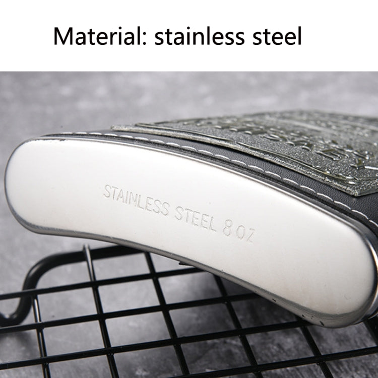 Portable Stainless Steel Hip Flask Set With Wine Glass Funnel, Style: 8OZ Old Man Patch Core by bashfashion
