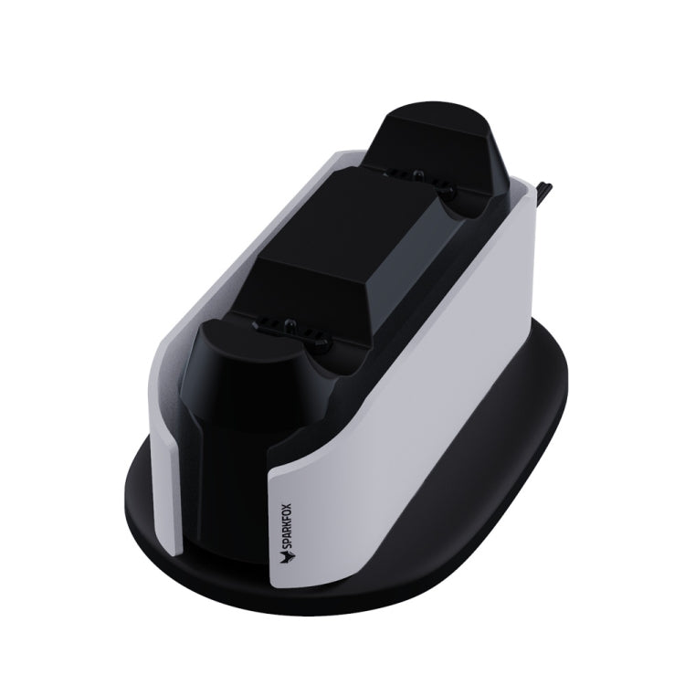 SPARKFOX W20P508 Dual Charger With Contacts Wireless Handle Charger For PS5, Style: Charger+Data Cable+Charging Plug by bashfashion