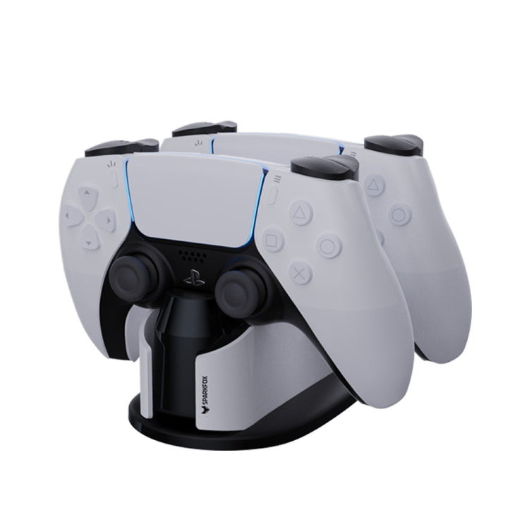 SPARKFOX W20P508 Dual Charger With Contacts Wireless Handle Charger For PS5, Style: Charger+Data Cable+Charging Plug by bashfashion