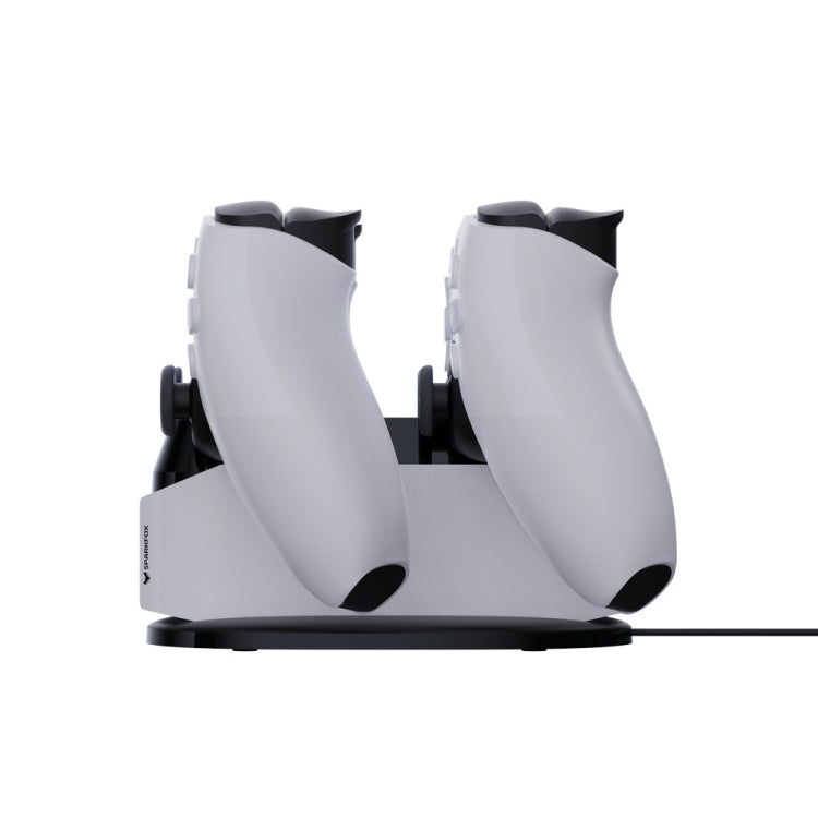 SPARKFOX W20P508 Dual Charger With Contacts Wireless Handle Charger For PS5, Style: Charger+Data Cable by SPARKFOX
