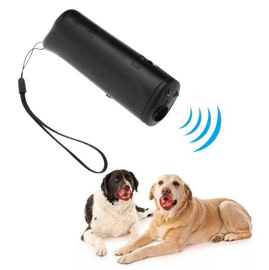 LED Flashlight Ultrasonic Dog Repeller Portable Dog Trainer, Colour: Single-headed Black(Colorful Package) by bashfashion