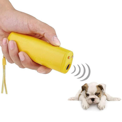 LED Flashlight Ultrasonic Dog Repeller Portable Dog Trainer, Colour: Single-headed Yellow(Colorful Package) by bashfashion