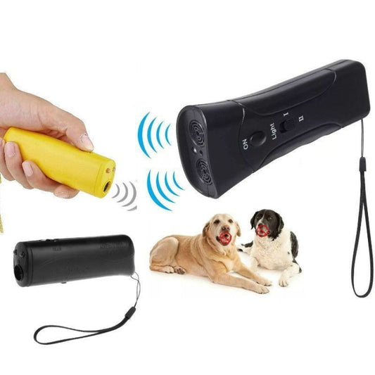 LED Flashlight Ultrasonic Dog Repeller Portable Dog Trainer, Colour: Single-headed Yellow(Colorful Package) by bashfashion
