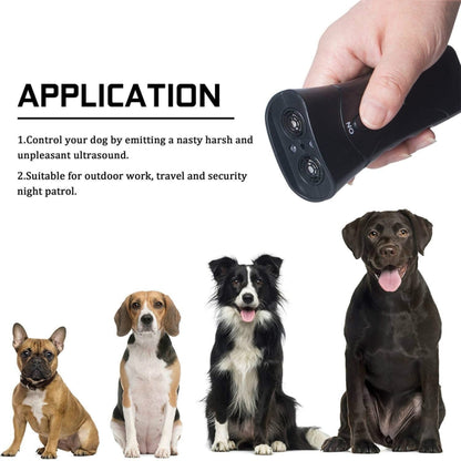 LED Flashlight Ultrasonic Dog Repeller Portable Dog Trainer, Colour: Single-headed Yellow(Colorful Package) by bashfashion