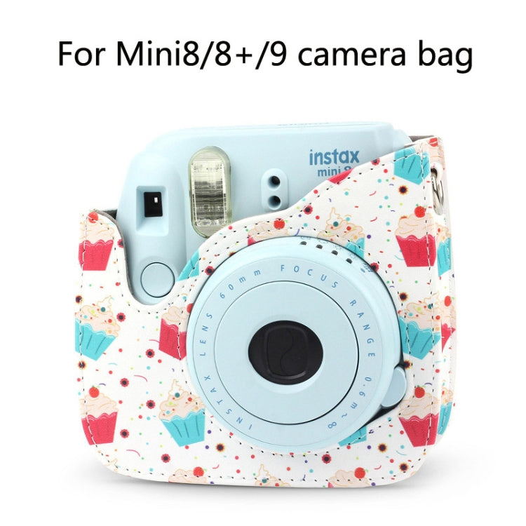 Full Body Camera PU Leather Case Bag with Strap for FUJIFILM instax mini 9 / mini 8+ / mini 8(Dessert Series) by bashfashion