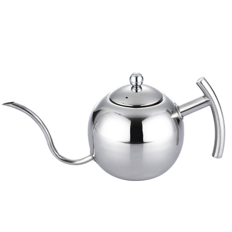Hand Flush Pot Mocha Coffee Pot Stainless Steel Coffee Pot European Style Stainless Steel Teapot With Strainer, Capacity: 1L(Silver) by bashfashion