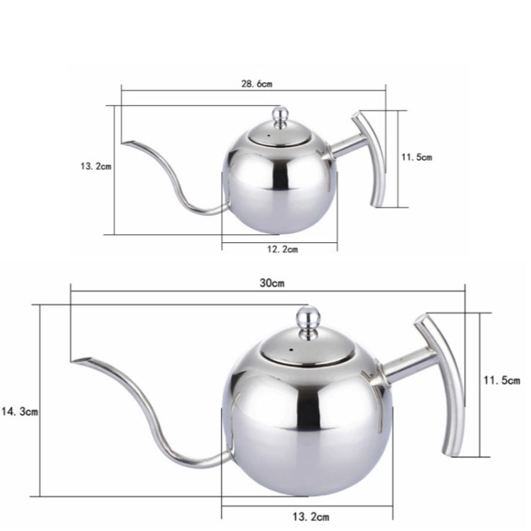 Hand Flush Pot Mocha Coffee Pot Stainless Steel Coffee Pot European Style Stainless Steel Teapot With Strainer, Capacity: 1L(Silver) by bashfashion