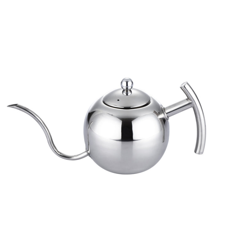 Hand Flush Pot Mocha Coffee Pot Stainless Steel Coffee Pot European Style Stainless Steel Teapot With Strainer, Capacity: 0.85L(Silver) by bashfashion