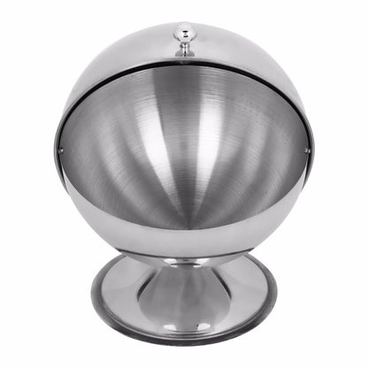 Stainless Steel Kitchen Spherical Sugar Cup Reversible Seasoning Jar Solid Seasoning Box, Specification: D13.5 x H16cm by bashfashion