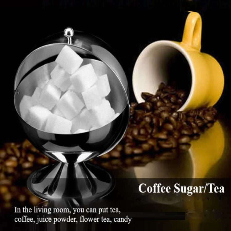 Stainless Steel Kitchen Spherical Sugar Cup Reversible Seasoning Jar Solid Seasoning Box, Specification: D13.5 x H16cm by bashfashion