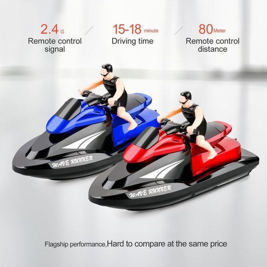 809 2.4G Remote Control Motor Speed Boat High Speed Electric Yacht Model Children Water Toys, Specification Single Battery (Red) by bashfashion