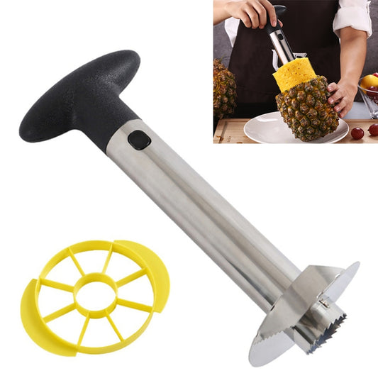Stainless Steel Pineapple Peeler Slicers Fruit Cutter Kitchen Tools(Black handle) by bashfashion
