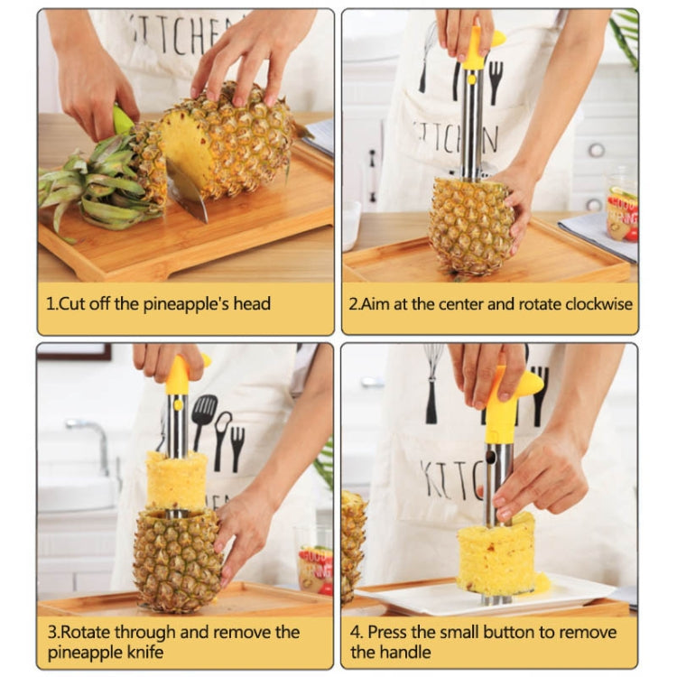 Stainless Steel Pineapple Peeler Slicers Fruit Cutter Kitchen Tools(Black handle) by bashfashion