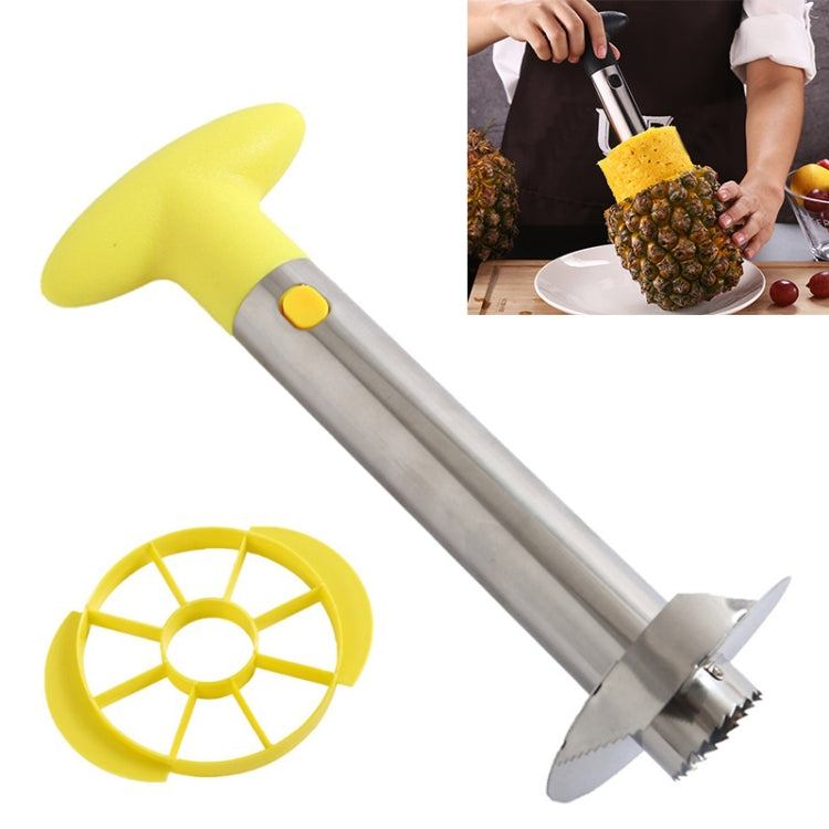 Stainless Steel Pineapple Peeler Slicers Fruit Cutter Kitchen Tools(Yellow handle) by bashfashion