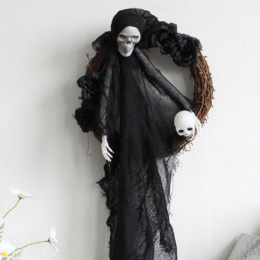 Halloween Ghost Door Hanging Horror Party Hanging Ornaments Haunted House Decoration(Black Ghost) by bashfashion
