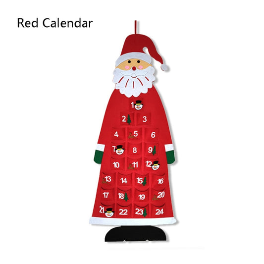 Handmade Felt Christmas Tree Decoration Children DIY Christmas Decorations, Style: Red Calendar by bashfashion