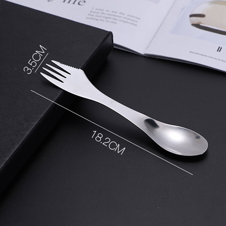 Stainless Steel Western Tableware Creative 3 In 1 Spoon Forked Tableware by bashfashion