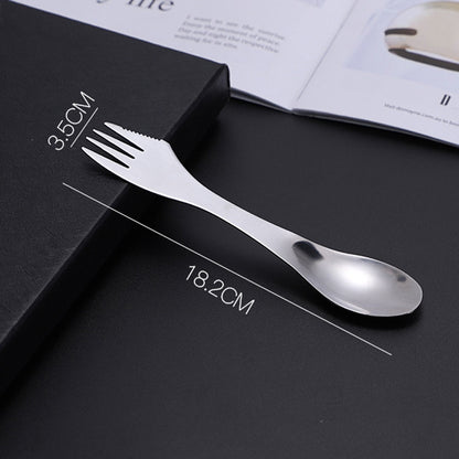 Stainless Steel Western Tableware Creative 3 In 1 Spoon Forked Tableware by bashfashion