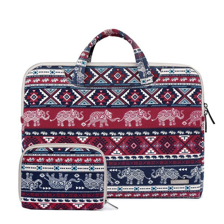 LiSEN LS-116 Simple Laptop Bag Business Laptop Liner Bag, Size: 13.3 inch(Canvas Small Elephant Red) by LiSEN