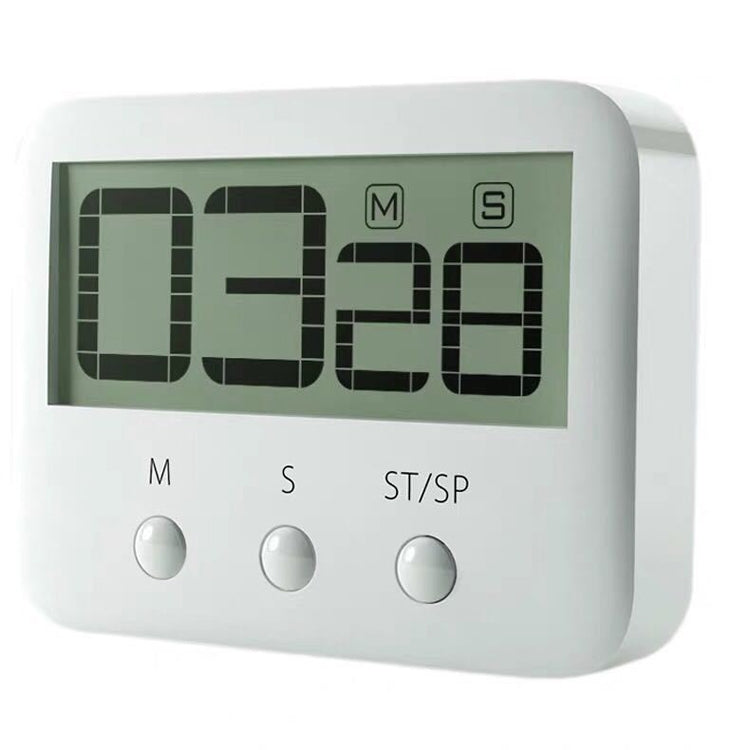118S LCD Digital Display Countdown Timer Large Screen Kitchen Timer(White) by bashfashion