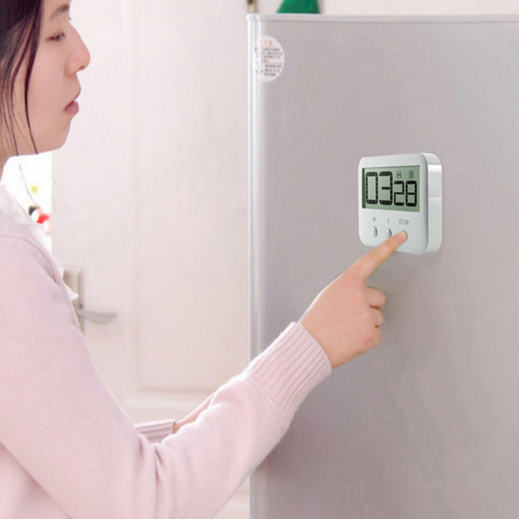 118S LCD Digital Display Countdown Timer Large Screen Kitchen Timer(White) by bashfashion