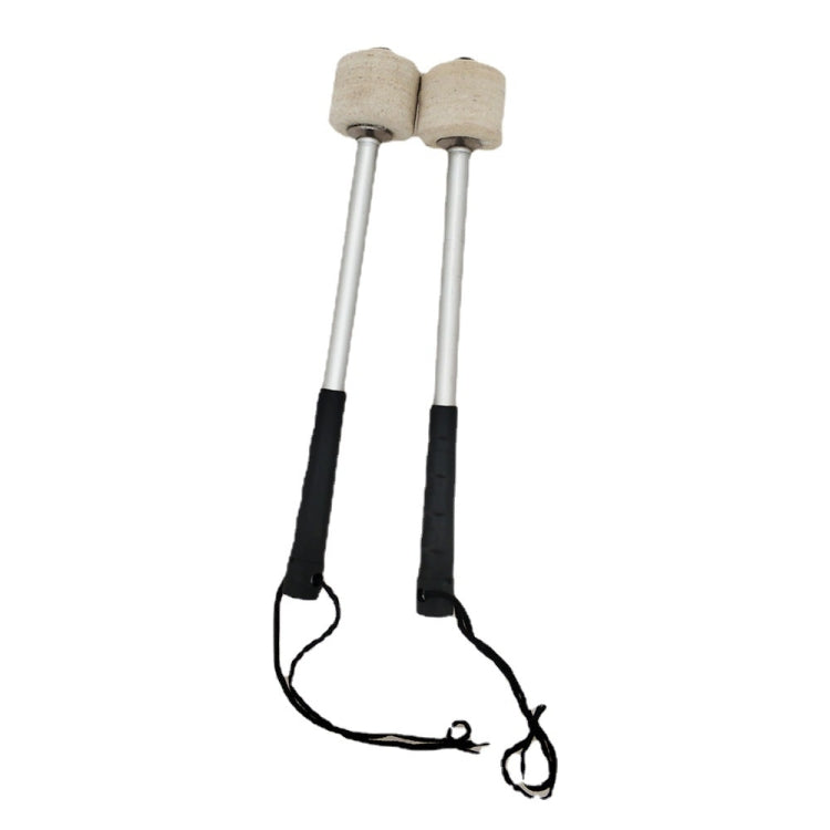 Percussion Accessories Wool Felt Stainless Steel Non-Slip Drumsticks Practice Playing Kick Drum Hammers by bashfashion