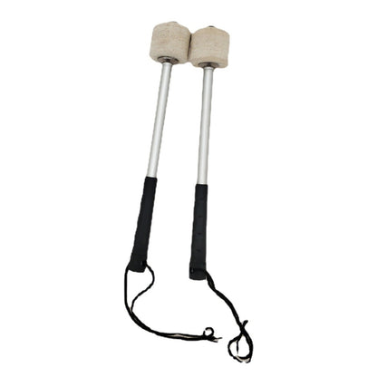 Percussion Accessories Wool Felt Stainless Steel Non-Slip Drumsticks Practice Playing Kick Drum Hammers by bashfashion