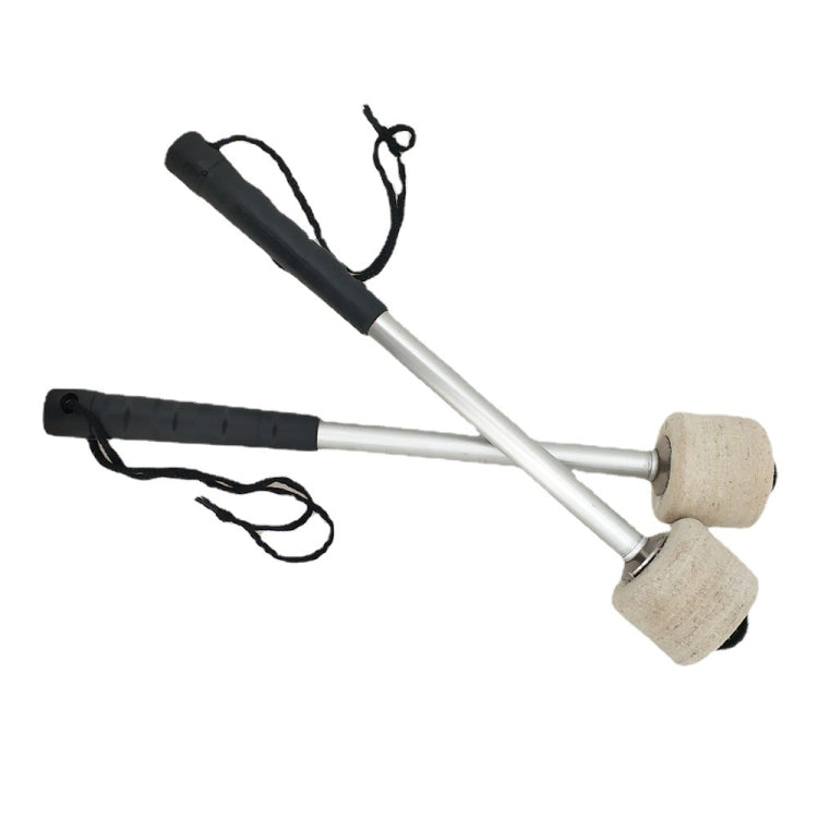 Percussion Accessories Wool Felt Stainless Steel Non-Slip Drumsticks Practice Playing Kick Drum Hammers by bashfashion