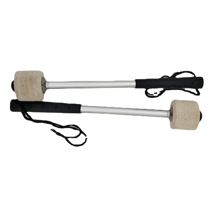 Percussion Accessories Wool Felt Stainless Steel Non-Slip Drumsticks Practice Playing Kick Drum Hammers by bashfashion