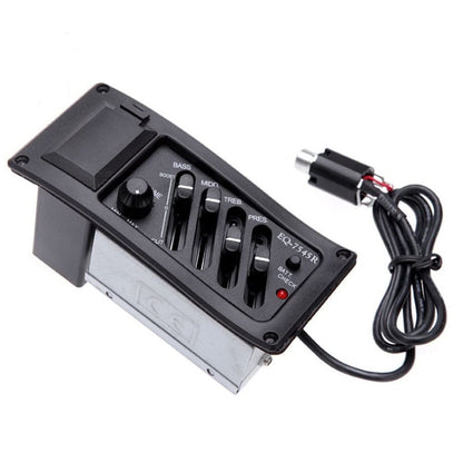 EQ-7545R Guitar Four-Band Equalizer EQ Wooden Guitar Modified Pickup Instrument Accessories(Black) by bashfashion