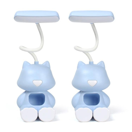 2 PCS FY6601 Cartoon Pen Holder Reading Desk Lamp LED Eye Protection Dormitory Student Bedroom Lamp(Blue) by bashfashion