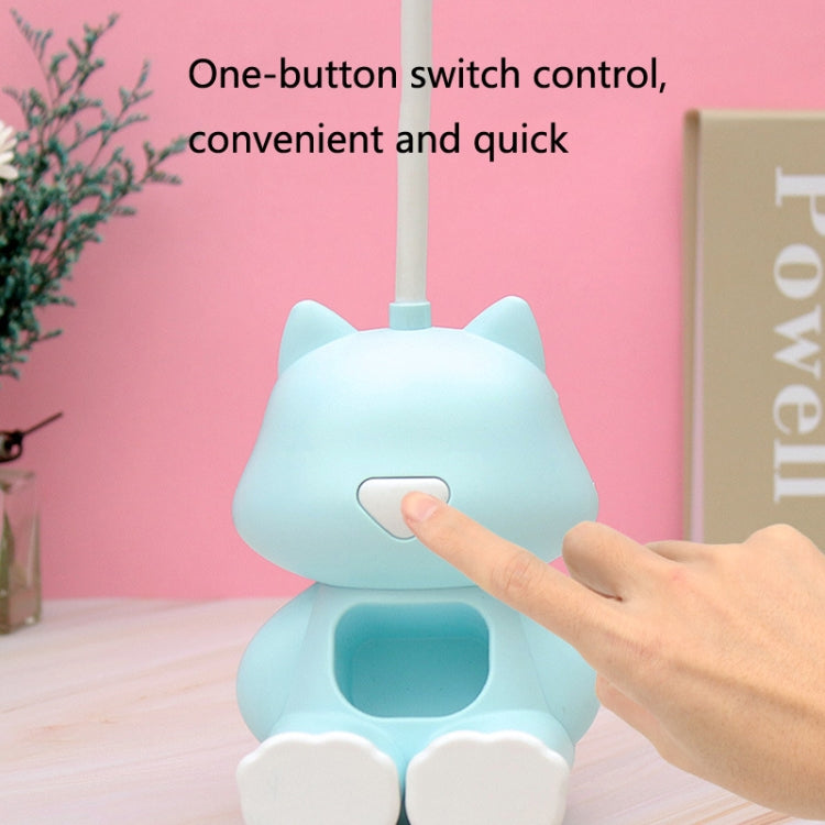 2 PCS FY6601 Cartoon Pen Holder Reading Desk Lamp LED Eye Protection Dormitory Student Bedroom Lamp(Pink) by bashfashion