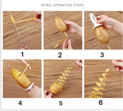 Tornado Potato Spiral Cutter Slicer Potato Chips Cooking Tools by bashfashion