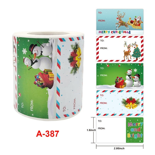 Christmas Decoration Roll Sticker Gift Bag Self-Adhesive Sealing Sticker, Size: 2.95x1.6 Inch(A-387) by bashfashion