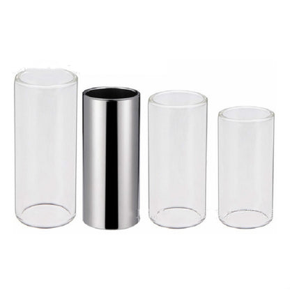 M02219 4 in 1 Plexiglass Slid Bar + Stainless Steel Slid Bar + Celluloid Guitar Finger Pick + Plastic Box Set by bashfashion