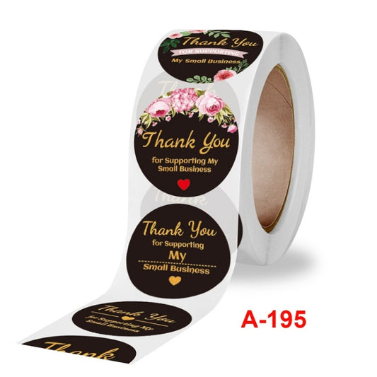 Round Thank You Sticker Floral Decoration Gift Envelope Sealing Sticker, Size: 2.5cm / 1 Inch(A-195) by bashfashion