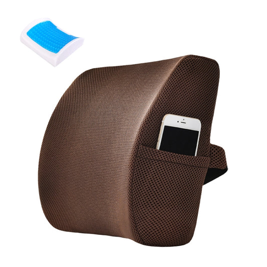 Office Waist Cushion Car Pillow With Pillow Core, Style: Gel Type(Mesh Brown) by bashfashion