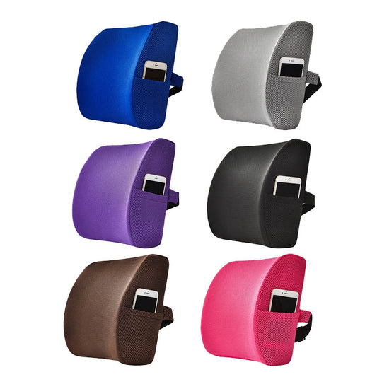 Office Waist Cushion Car Pillow With Pillow Core, Style: Gel Type(Mesh Brown) by bashfashion