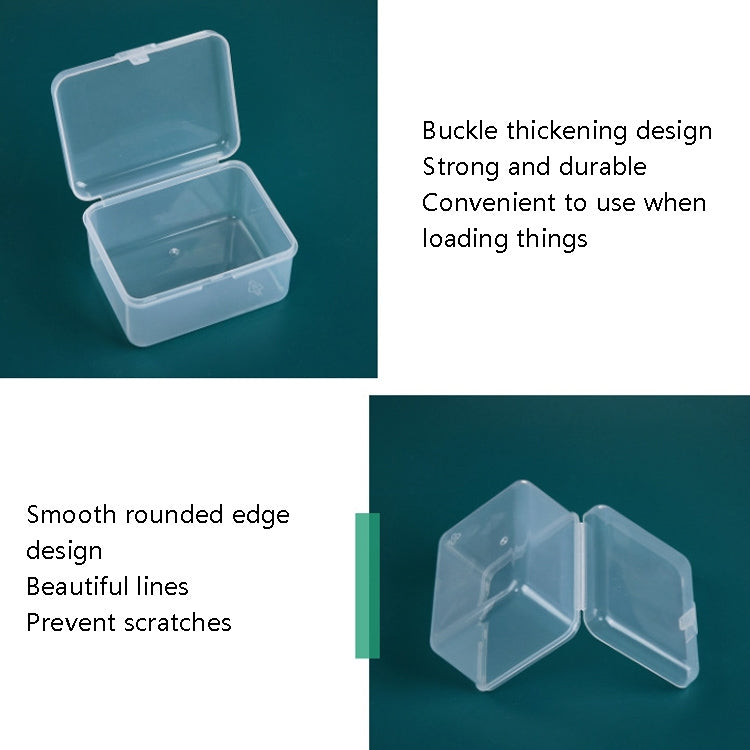 20 PCS Rectangular Plastic Box Transparent Stationery Storage Box PP Tool Parts Accessories Box by bashfashion