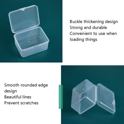20 PCS Rectangular Plastic Box Transparent Stationery Storage Box PP Tool Parts Accessories Box by bashfashion