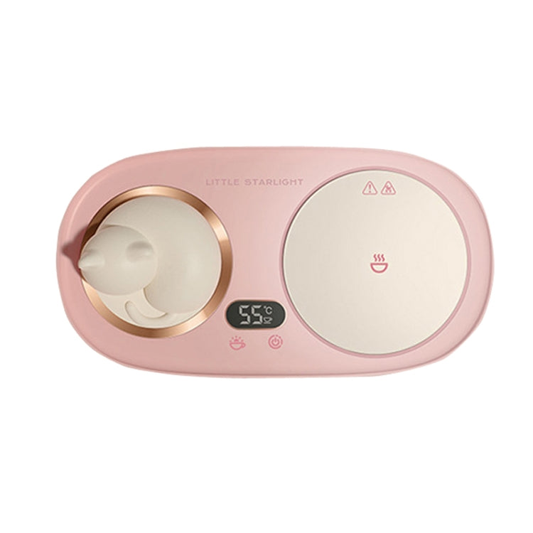 Household Smart Thermal InsulationTemperature Coaster Desktop Bedroom Office Heating Warming Coaster, US Plug(Pink) by bashfashion