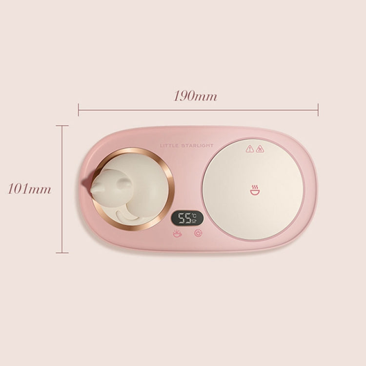 Household Smart Thermal InsulationTemperature Coaster Desktop Bedroom Office Heating Warming Coaster, US Plug(Pink) by bashfashion