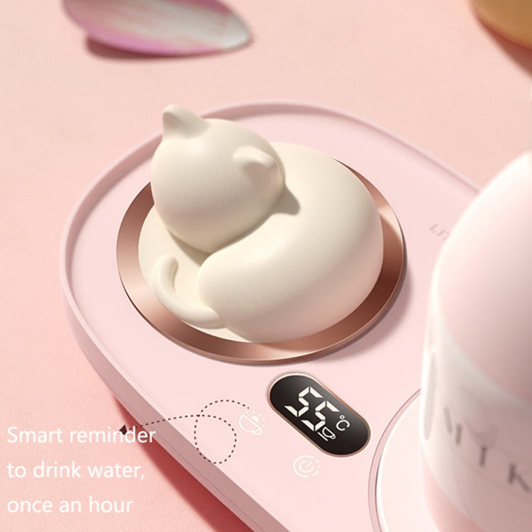 Household Smart Thermal InsulationTemperature Coaster Desktop Bedroom Office Heating Warming Coaster, US Plug(Pink) by bashfashion