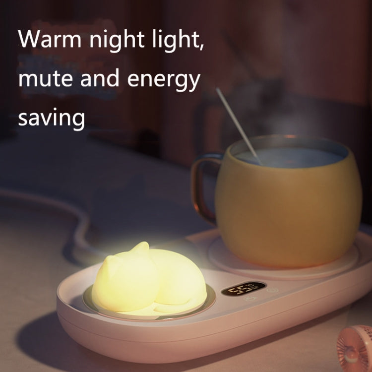 Household Smart Thermal InsulationTemperature Coaster Desktop Bedroom Office Heating Warming Coaster, US Plug(Pink) by bashfashion