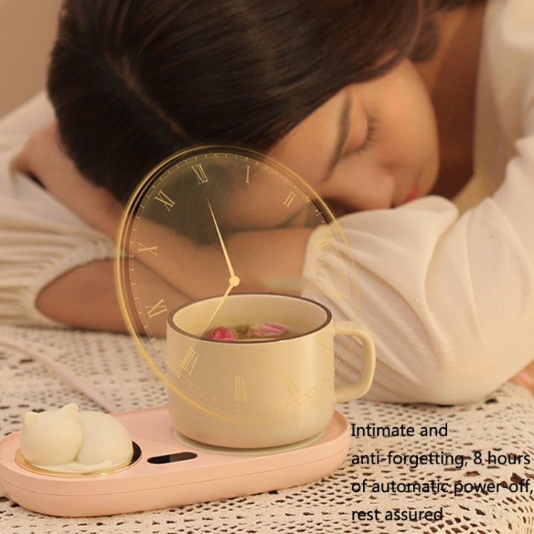 Household Smart Thermal InsulationTemperature Coaster Desktop Bedroom Office Heating Warming Coaster, US Plug(Pink) by bashfashion